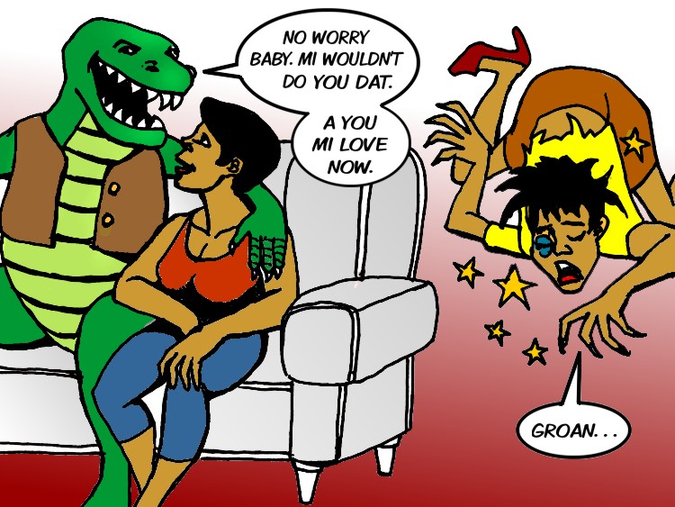 jamaican cartoon about domestic abuse